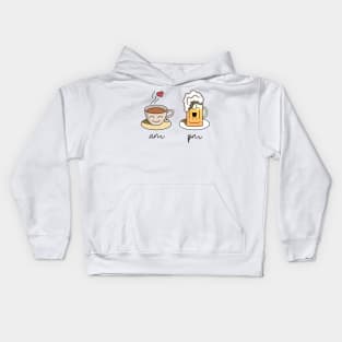 In the morning I love coffee and in the evening I love beer Kids Hoodie